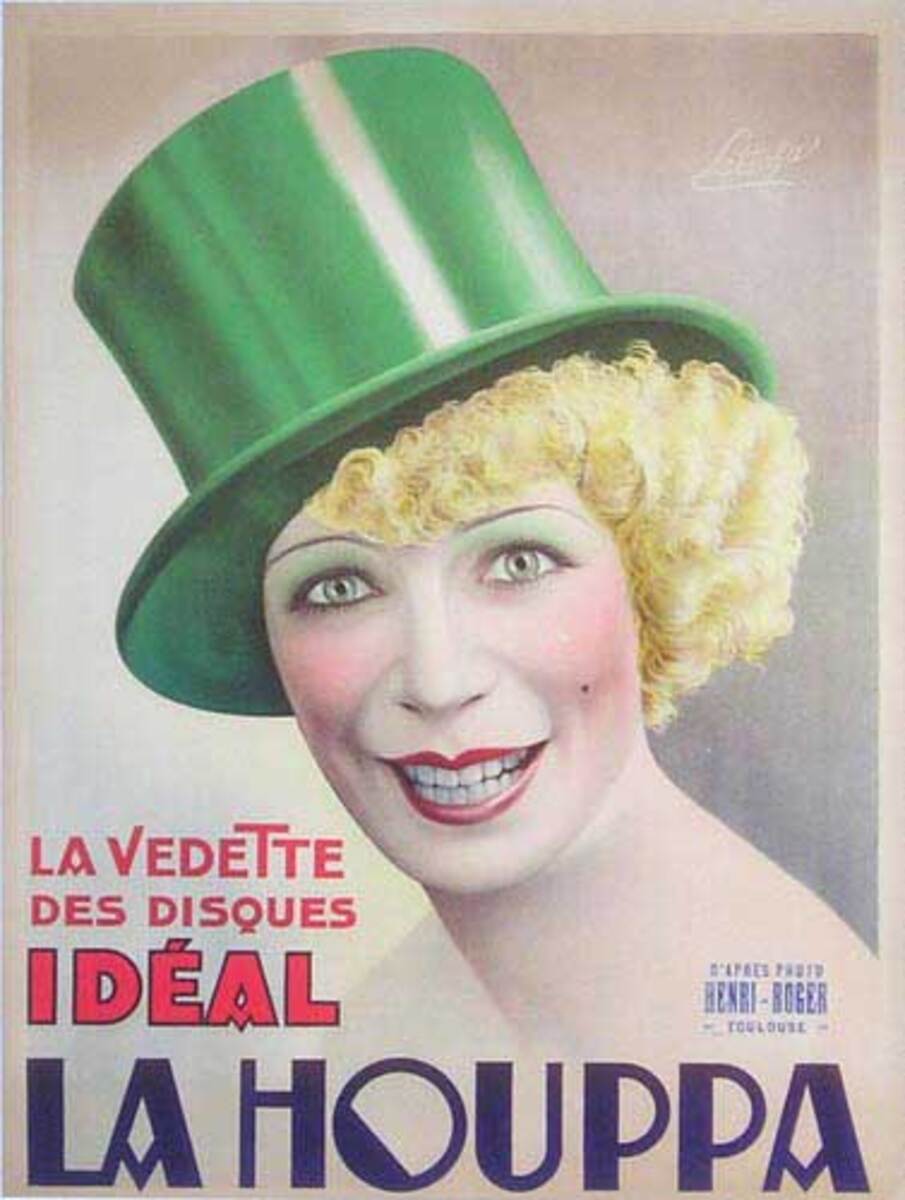 La Houppa Original French Poster green hat
