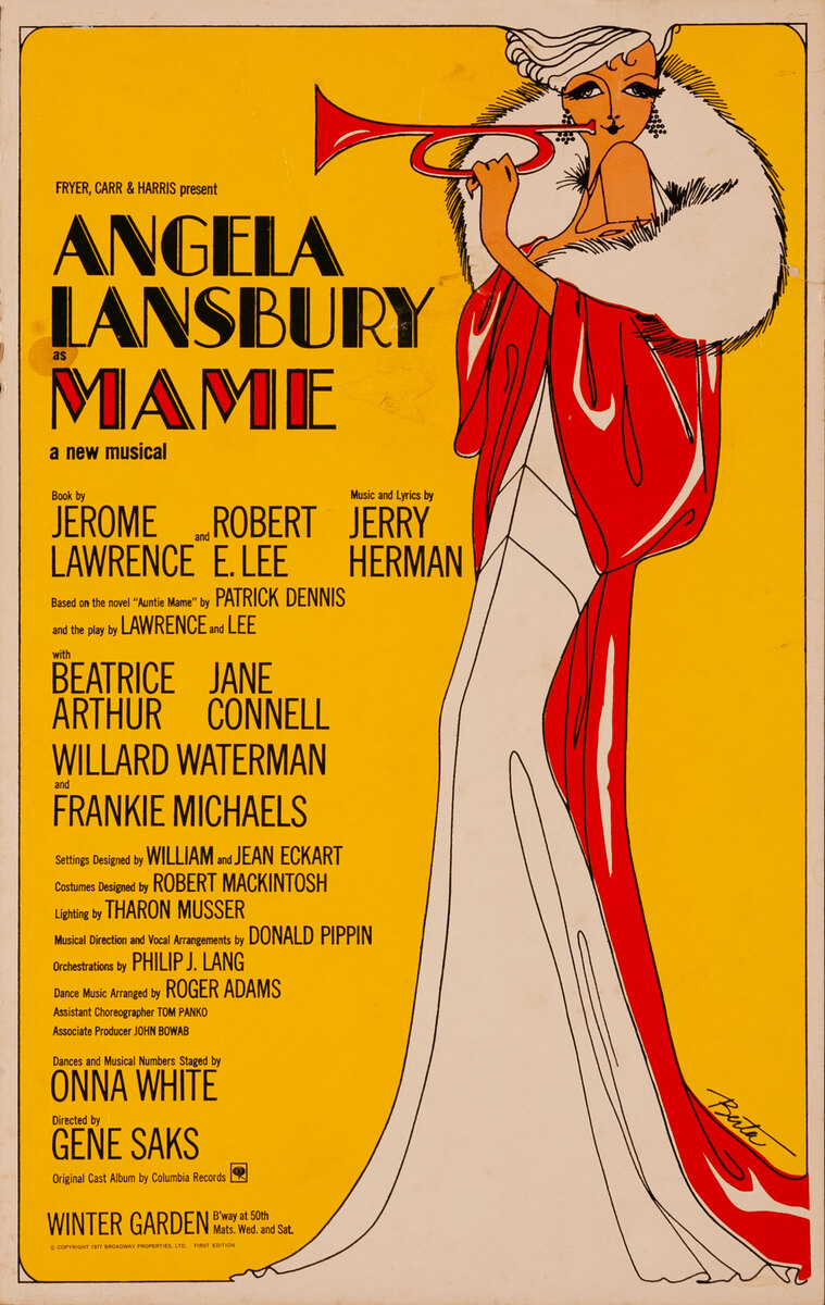 Angela Lansbury is Mame at the Winter Garden Original Theatre Poster