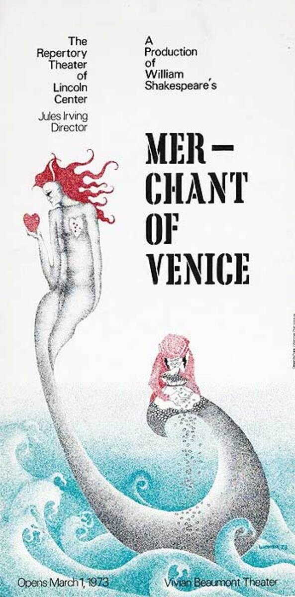 Merchant of Venice The Repertory Theater of Lincoln Center Original American Theater Poster