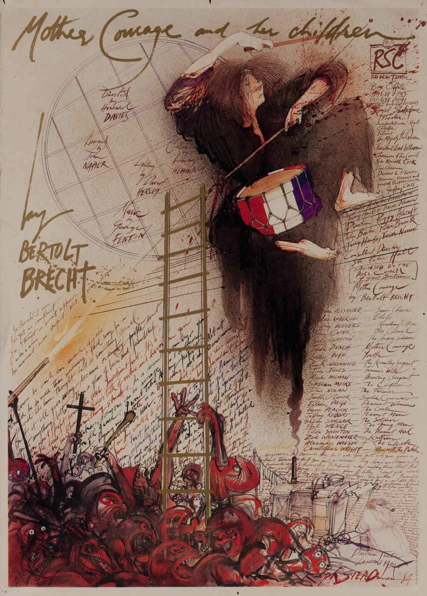 Mother Courage and Her Children by Bertolt Brecht Original Theatre Poster