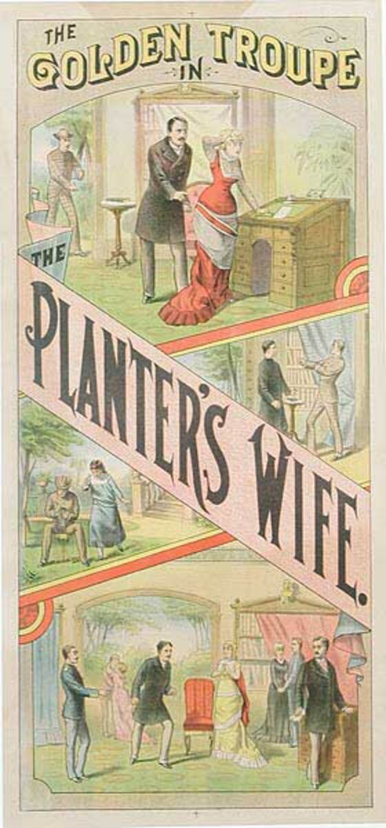 The Planters Wife Original 19th Century Theatre Poster