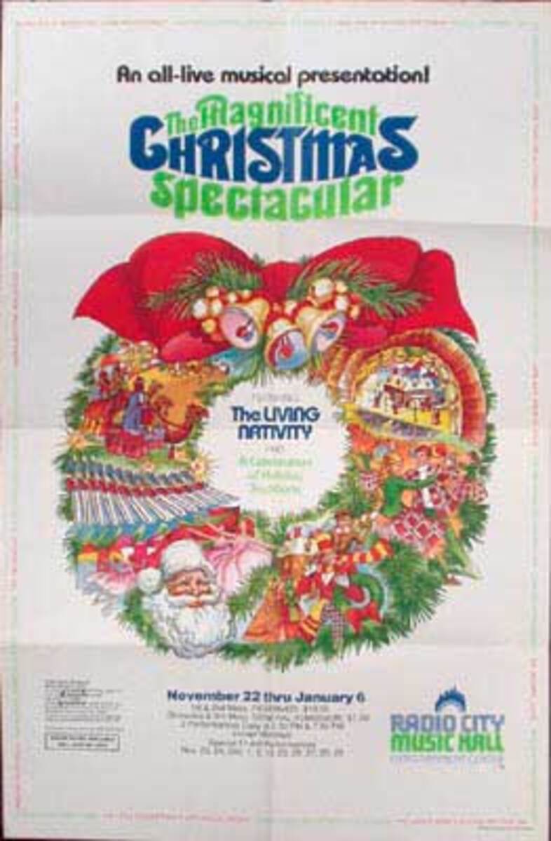 Radio City Music Hall Original Poster, Christmas Spectacular