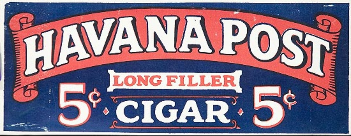 Havana Post Cigar Original Advertising Poster Nickel Cigar Long Filler