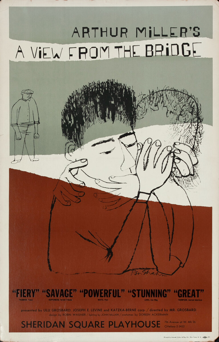 Original A View From the Bridge Arthur Miller Play Poster Ben Shahn