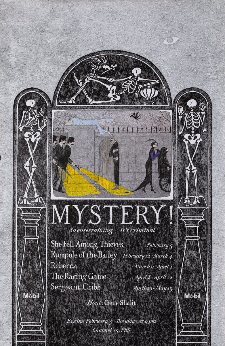 Gorey Mystery Theatre Original Vintage Poster Mobil Masterpiece Theatre