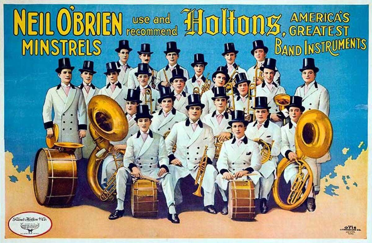 Original Vintage Holtons Minstrels Poster