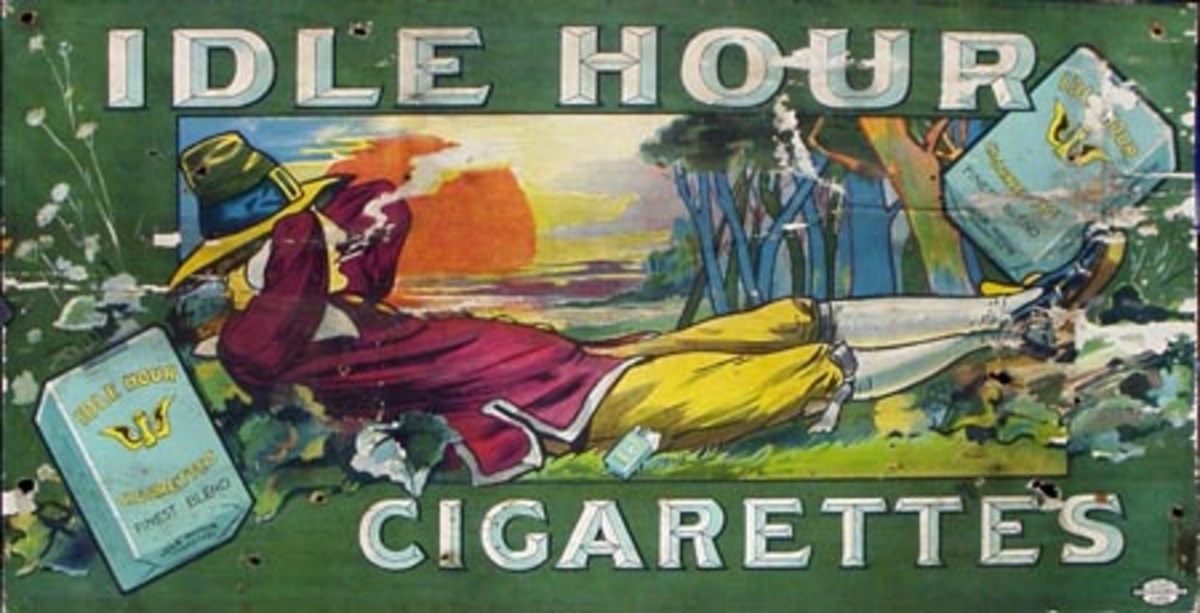 Idle Hour Cigarettes Original Vintage Advertising Poster