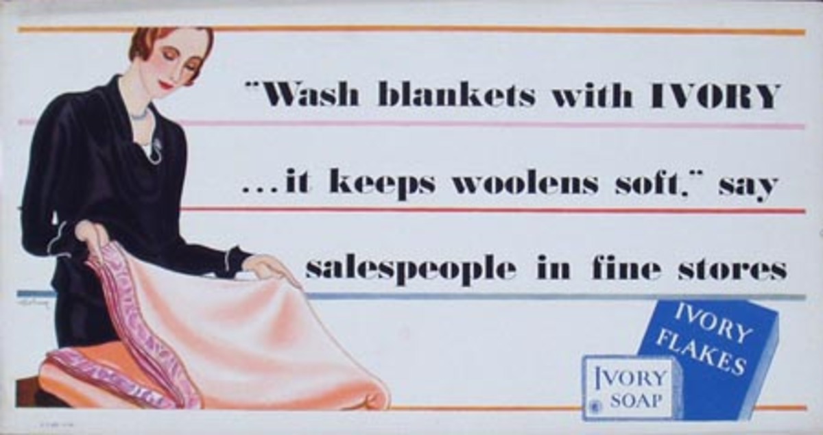 Ivory Soap Trolley Card Original Vintage Advertising Poster Blanket