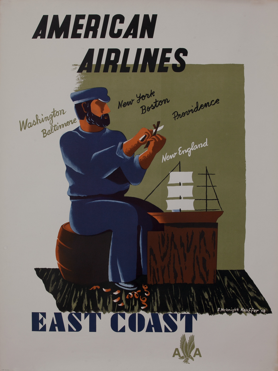 East Coast American Airlines Original Travel Poster