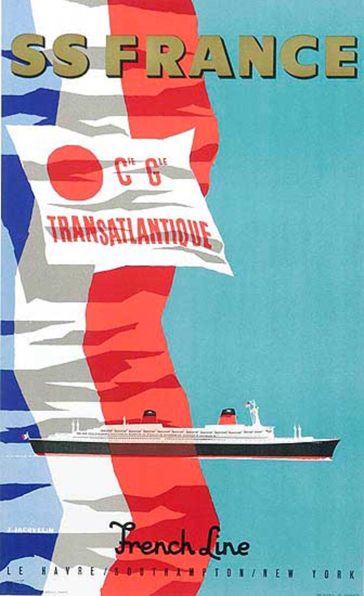 SS France Original Travel Poster