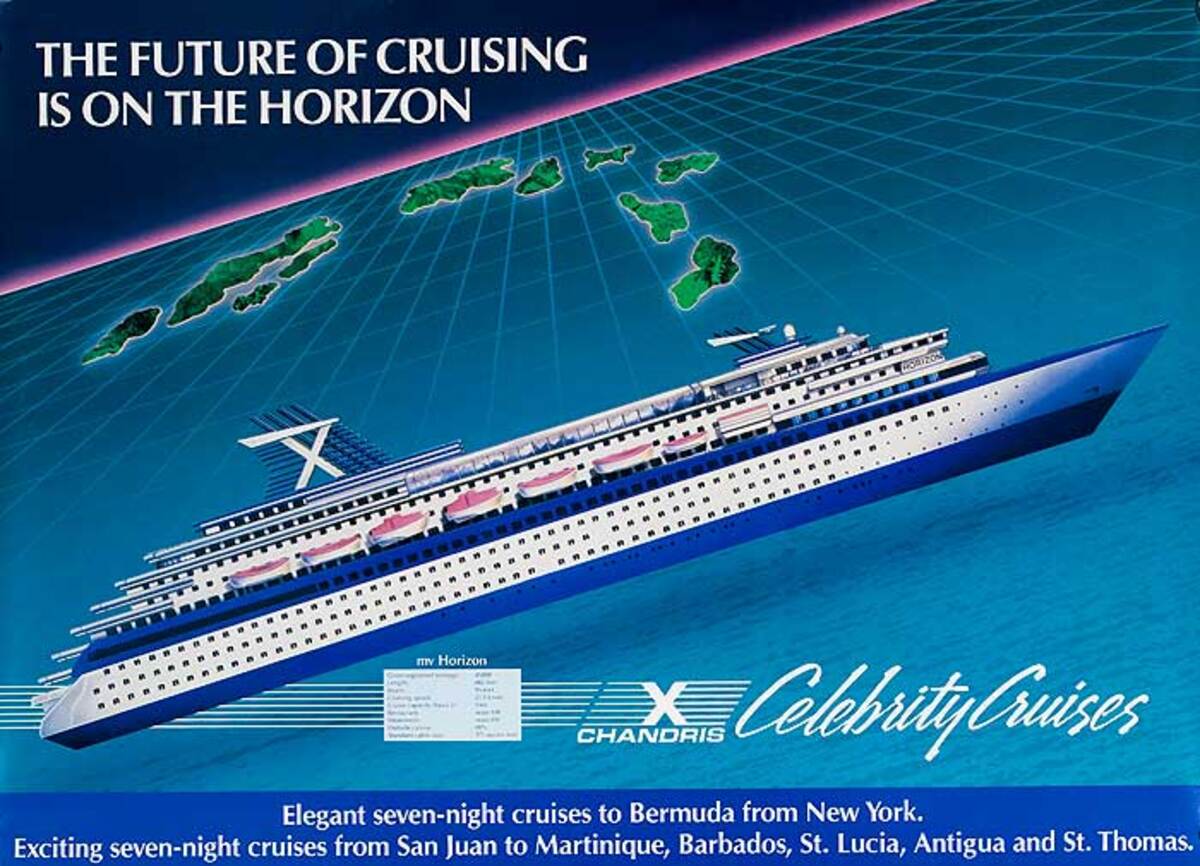 Celebrity Cruise Chandris Original Travel Poster