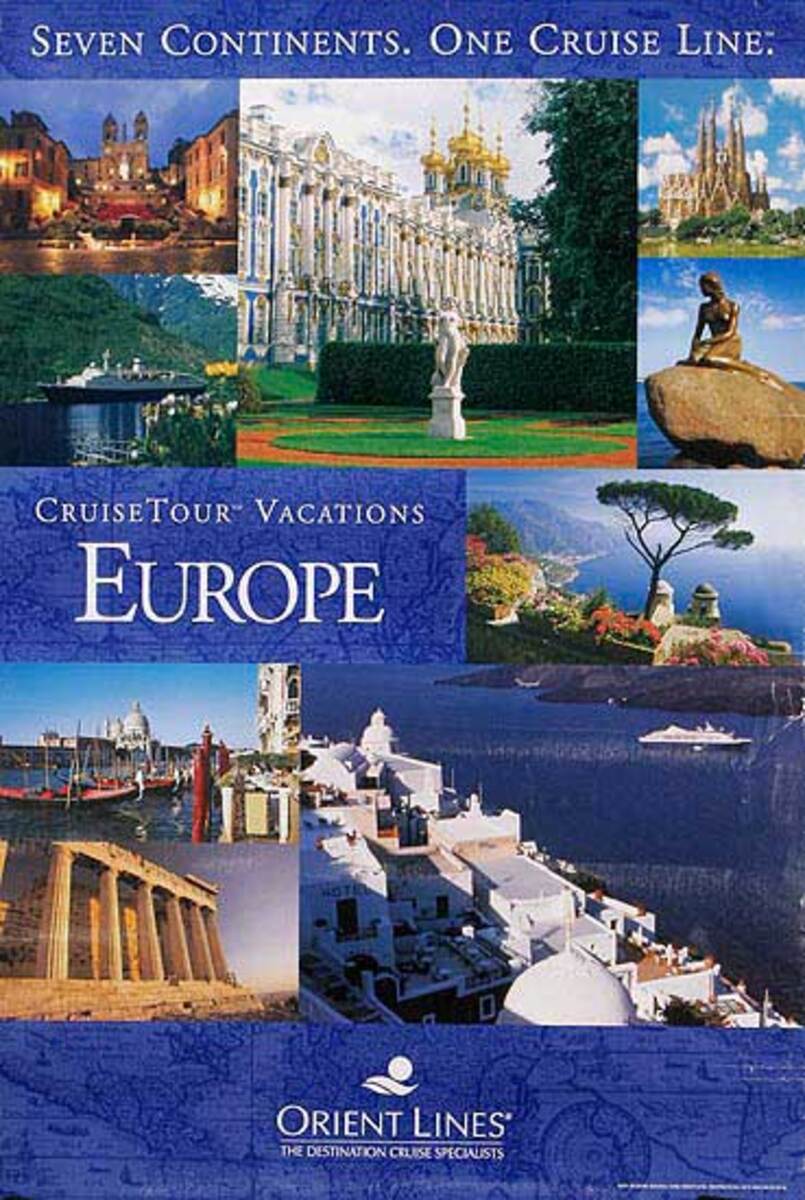 Orient Lines Europe Cruise Travel Poster photo montage