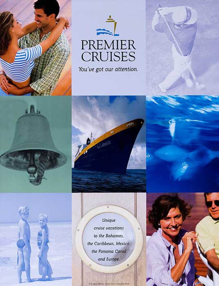 Premier Cruises Original Cruise Line Travel Poster