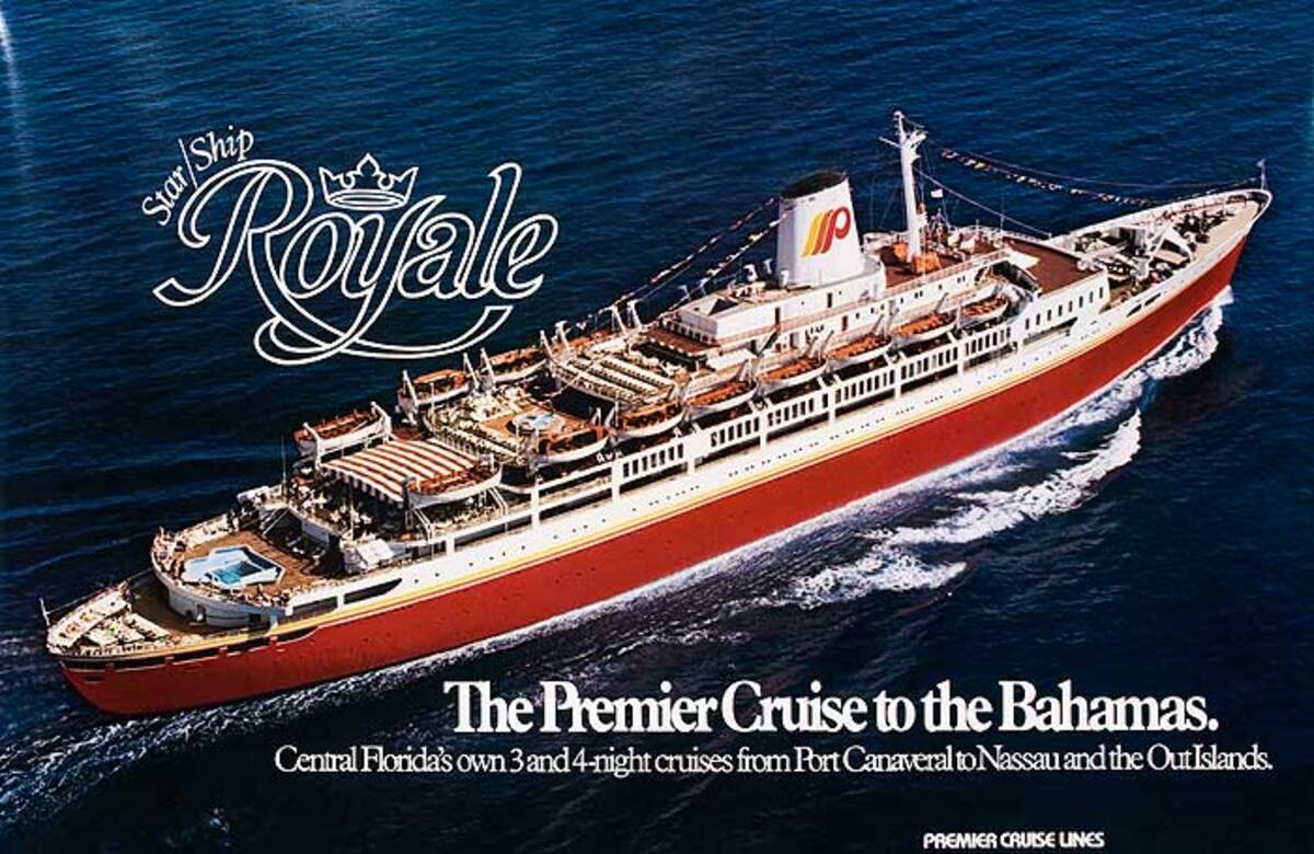 Star Ship Royale Original Cruise Line Travel Poster