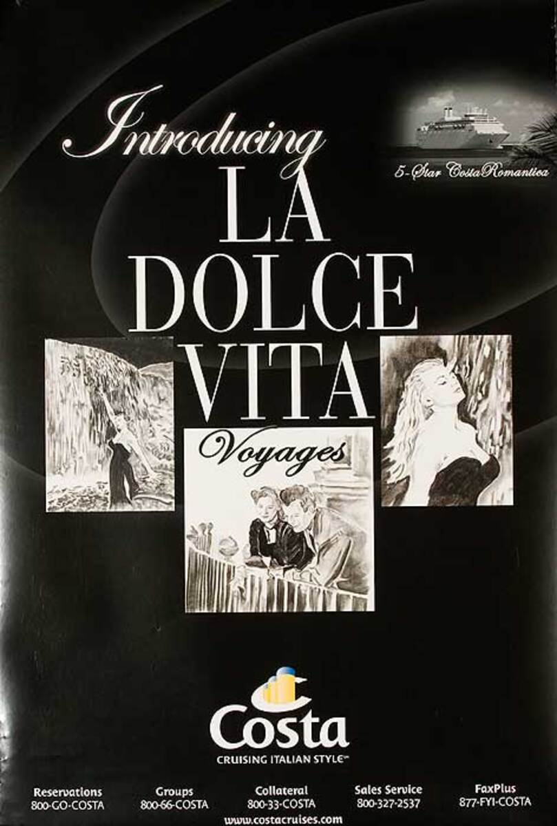 La Dolce Vita Costa Cruises Original Travel Poster