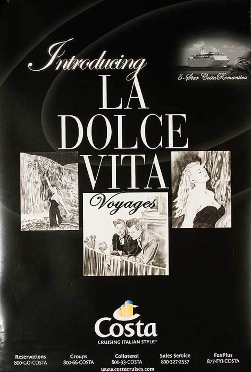 La Dolce Vita Costa Cruises Original Travel Poster