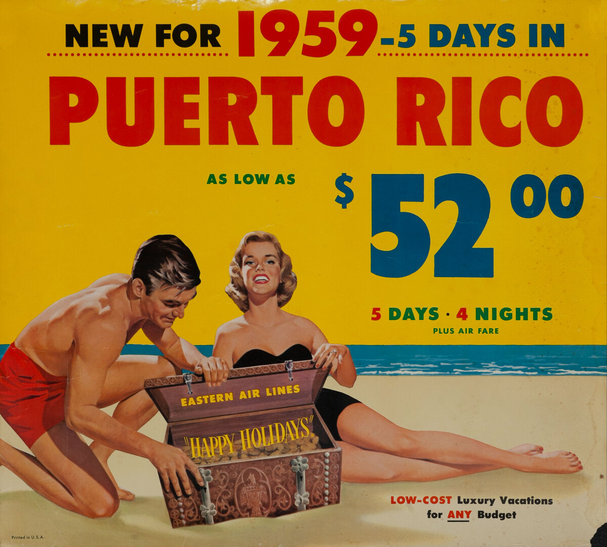 Puerto Rico Eastern Air Lines Travel Poster