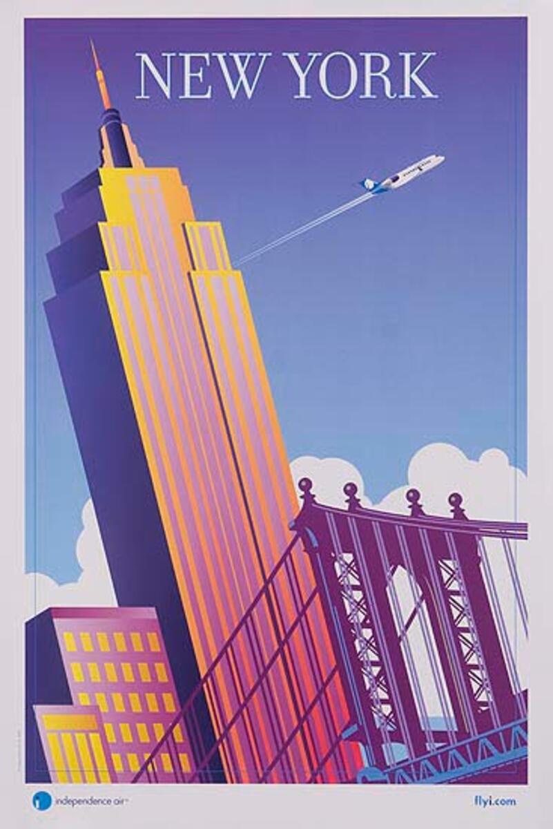 Independence Air Original Travel Poster New York