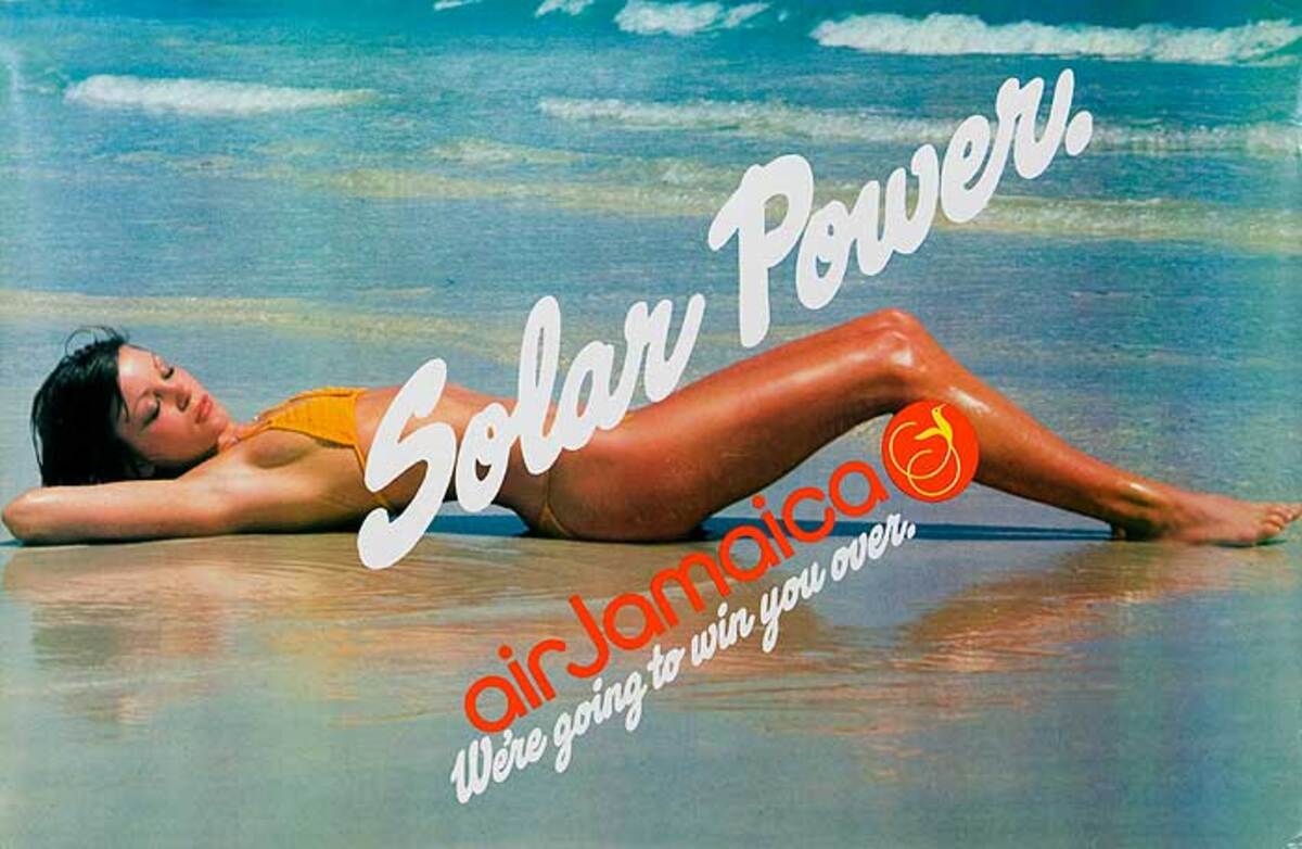 Solar Power Original Air Jamaica Travel Poster