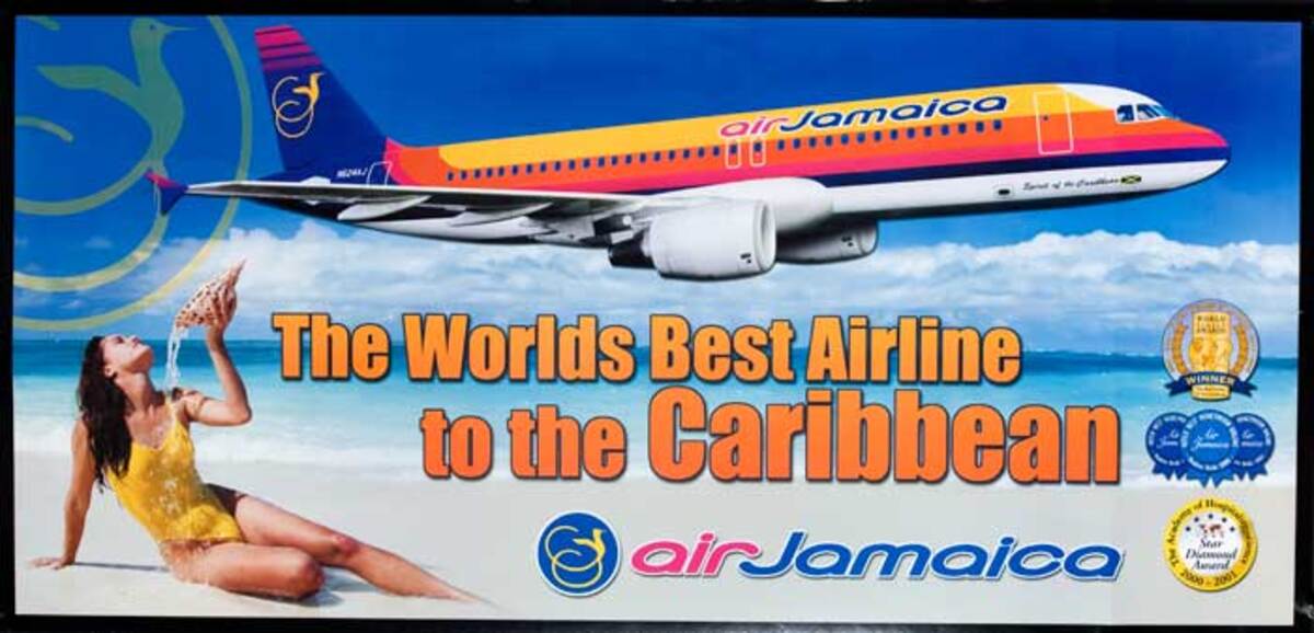 The World's Best Airline to the Caribbean Original Air Jamaica Travel Poster