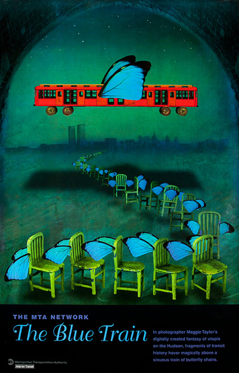 Arts for Transit Poster Blue Train  