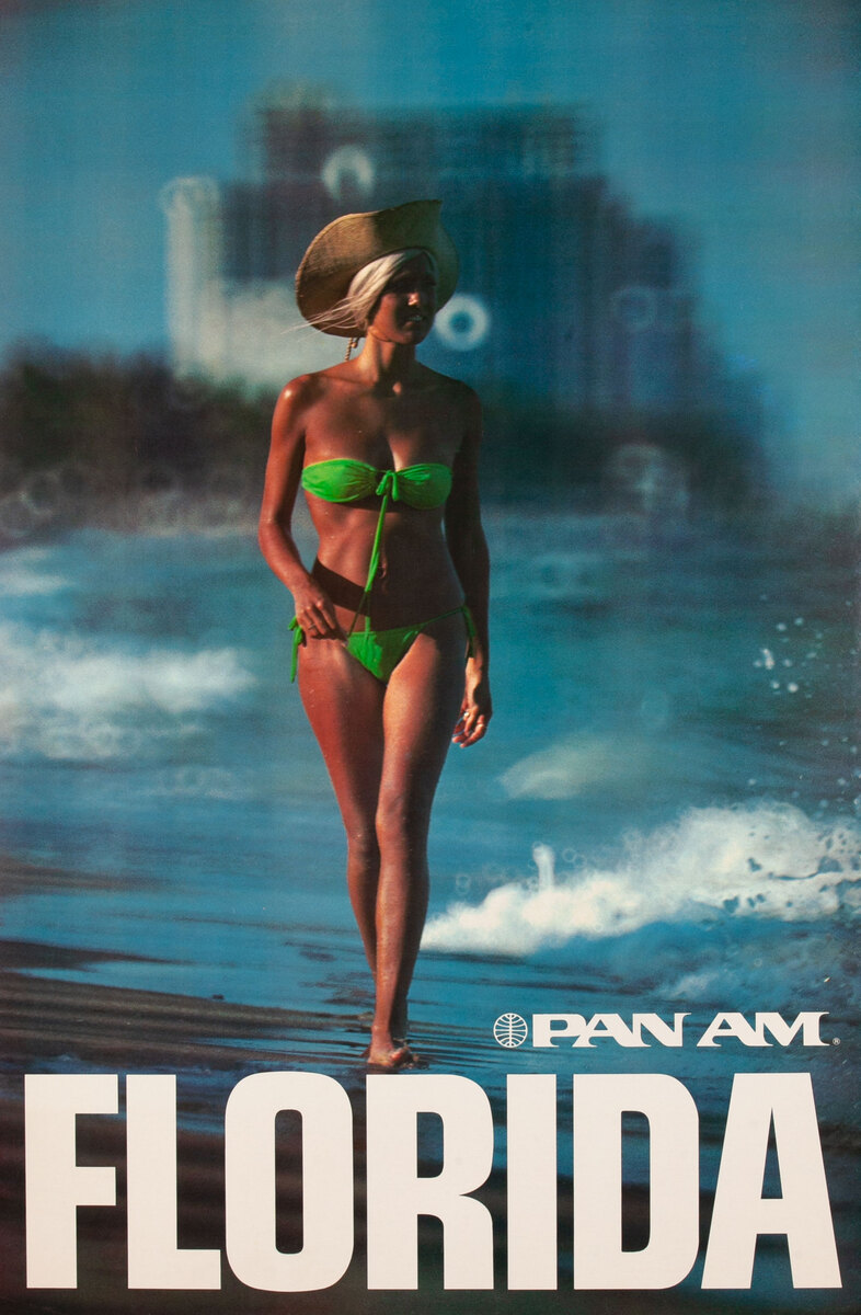 Pan Am Airlines Travel Poster Florida Beach Photo