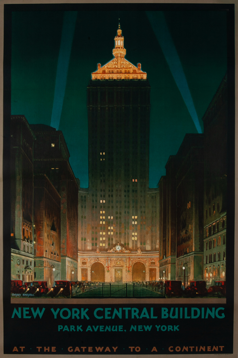 New York Central Building Original American Travel Poster