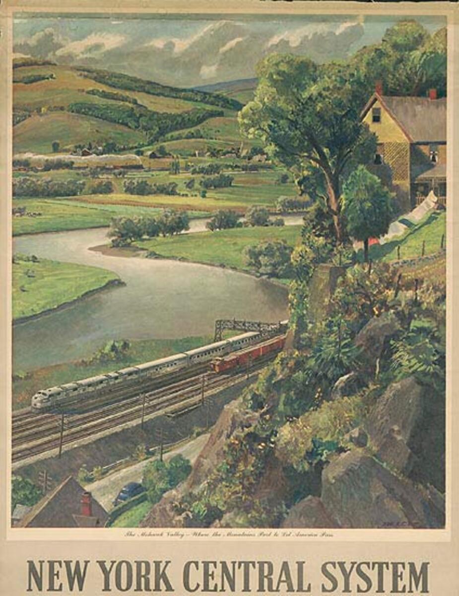 New York Central Rail The Mowhawk Valley Original Travel Poster
