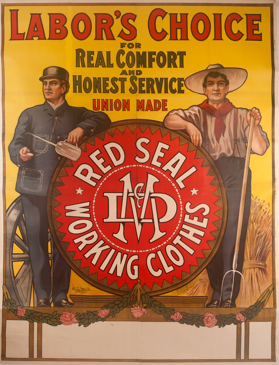 Original Red Seal Working Clothes Advertising Poster
