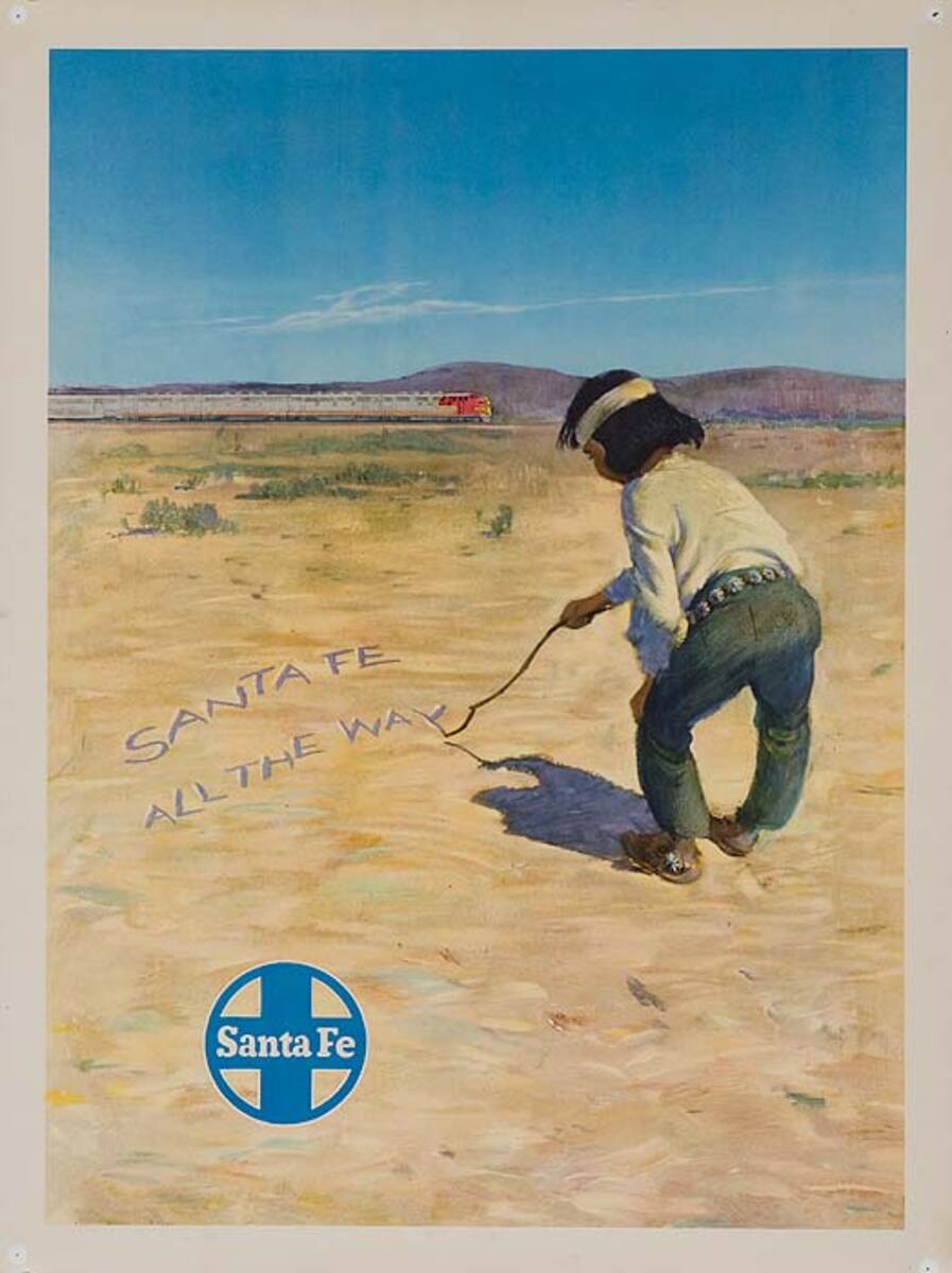 Santa Fe All the Way Original Railroad Travel Poster