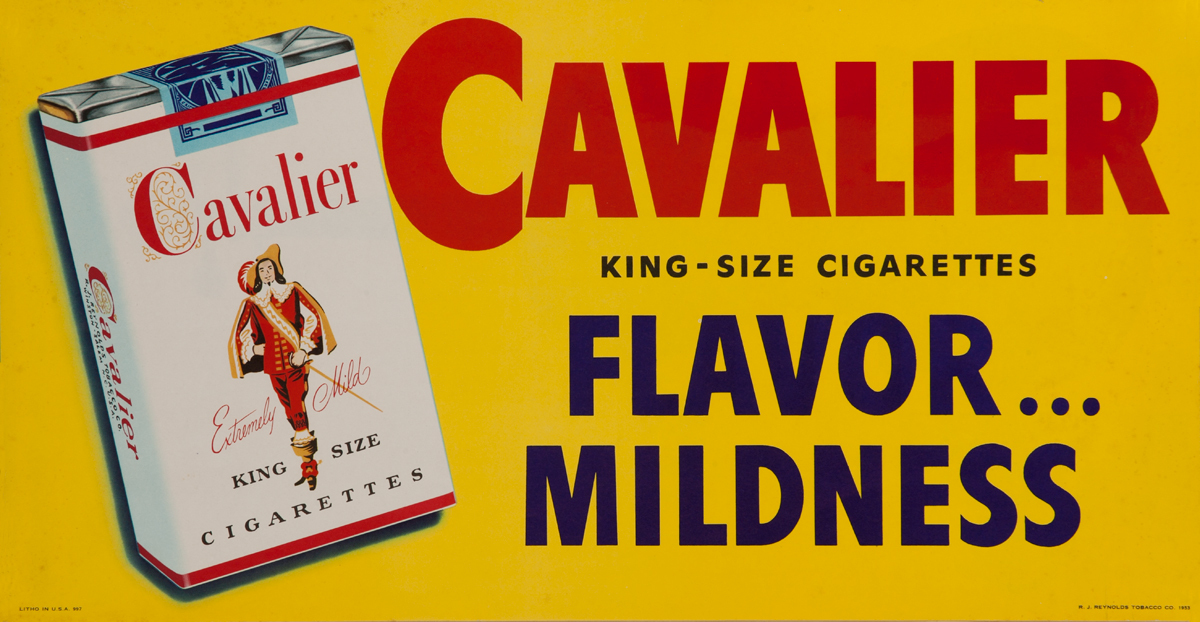 Original Vintage Advertising Poster Cavalier Cigarettes