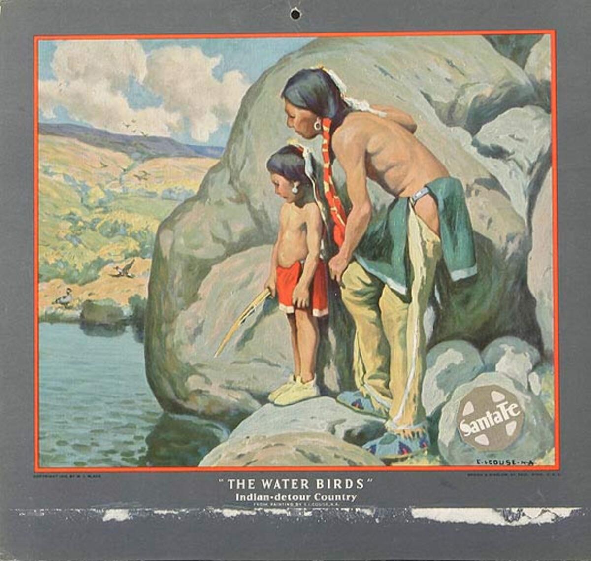The Water Birds Indian-detour Country Original Santa Fe Railroad Advertising Calendar