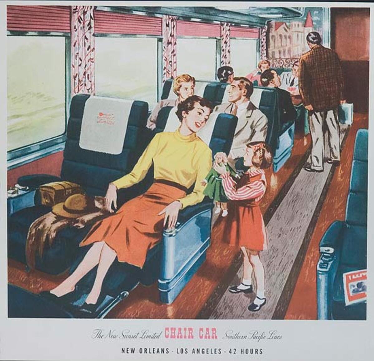 Southern Pacific Lines Pride of Texas Coffee Shop Travel Poster
