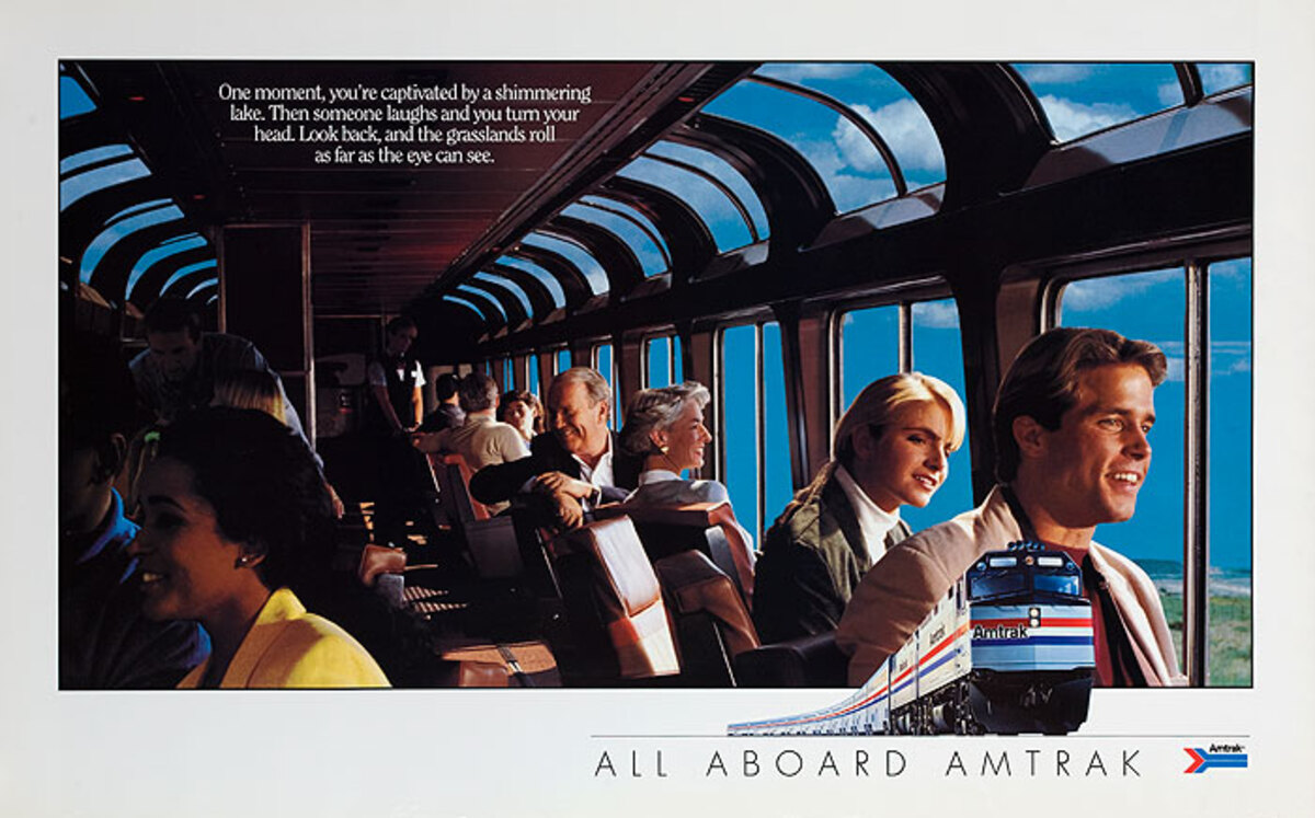 All Aboard Amtrak Original American Railway Poster