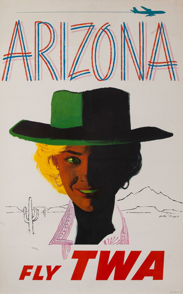 TWA Original Travel Poster Arizona, jet