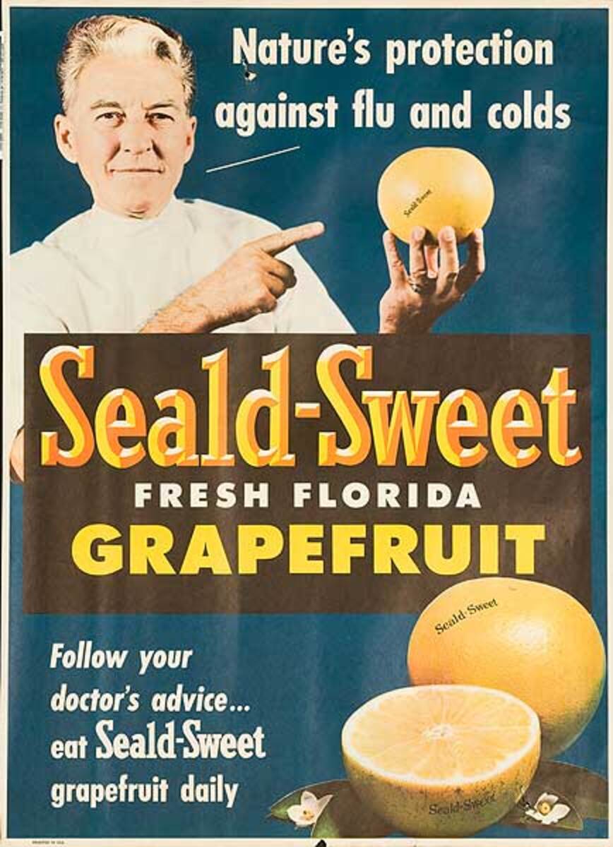 Nature's Protection Seald-Sweet Grapefruit Original American Advertising Poster