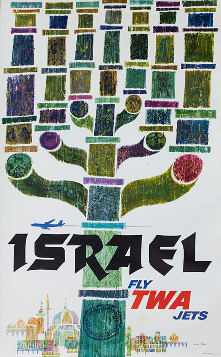 TWA Original Travel Poster Israel