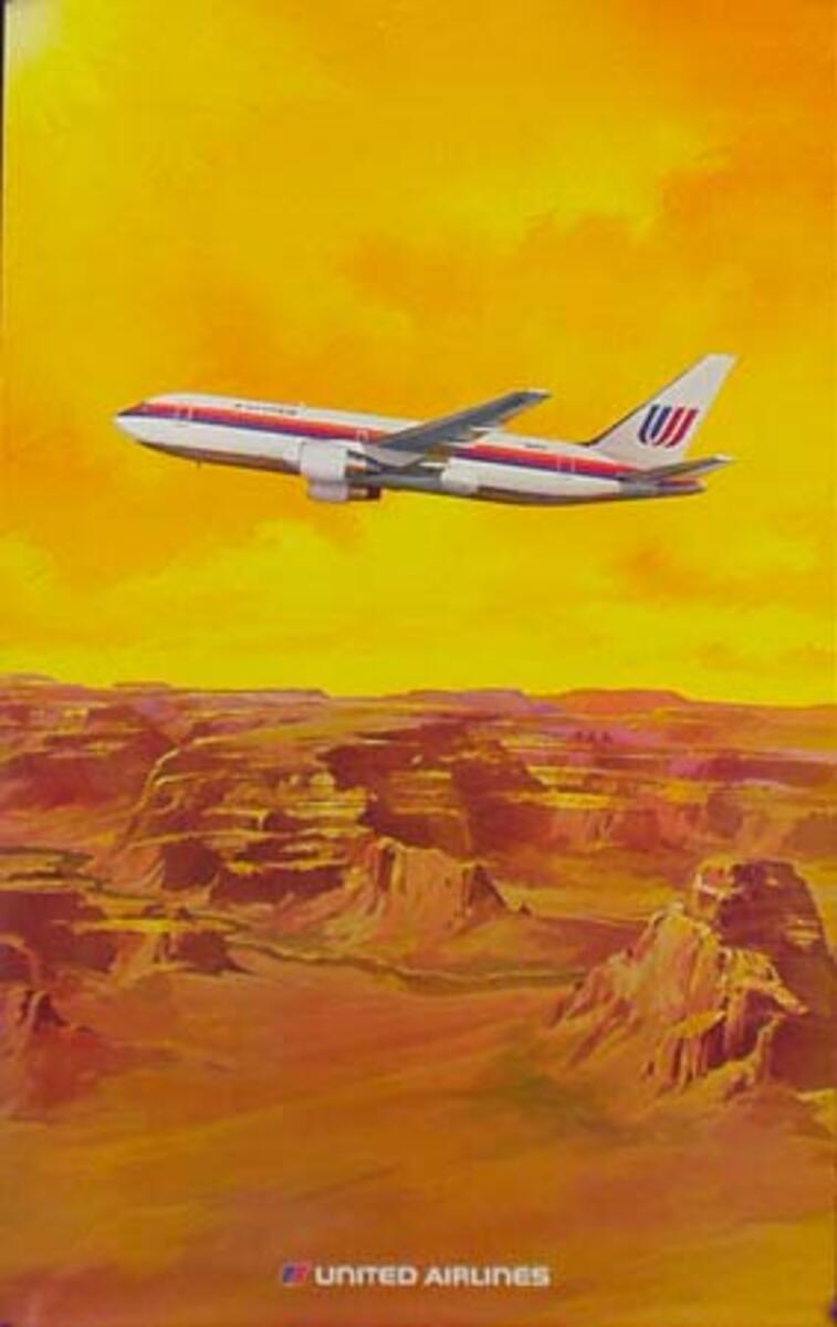 United Airlines Original Travel Poster Aircraft