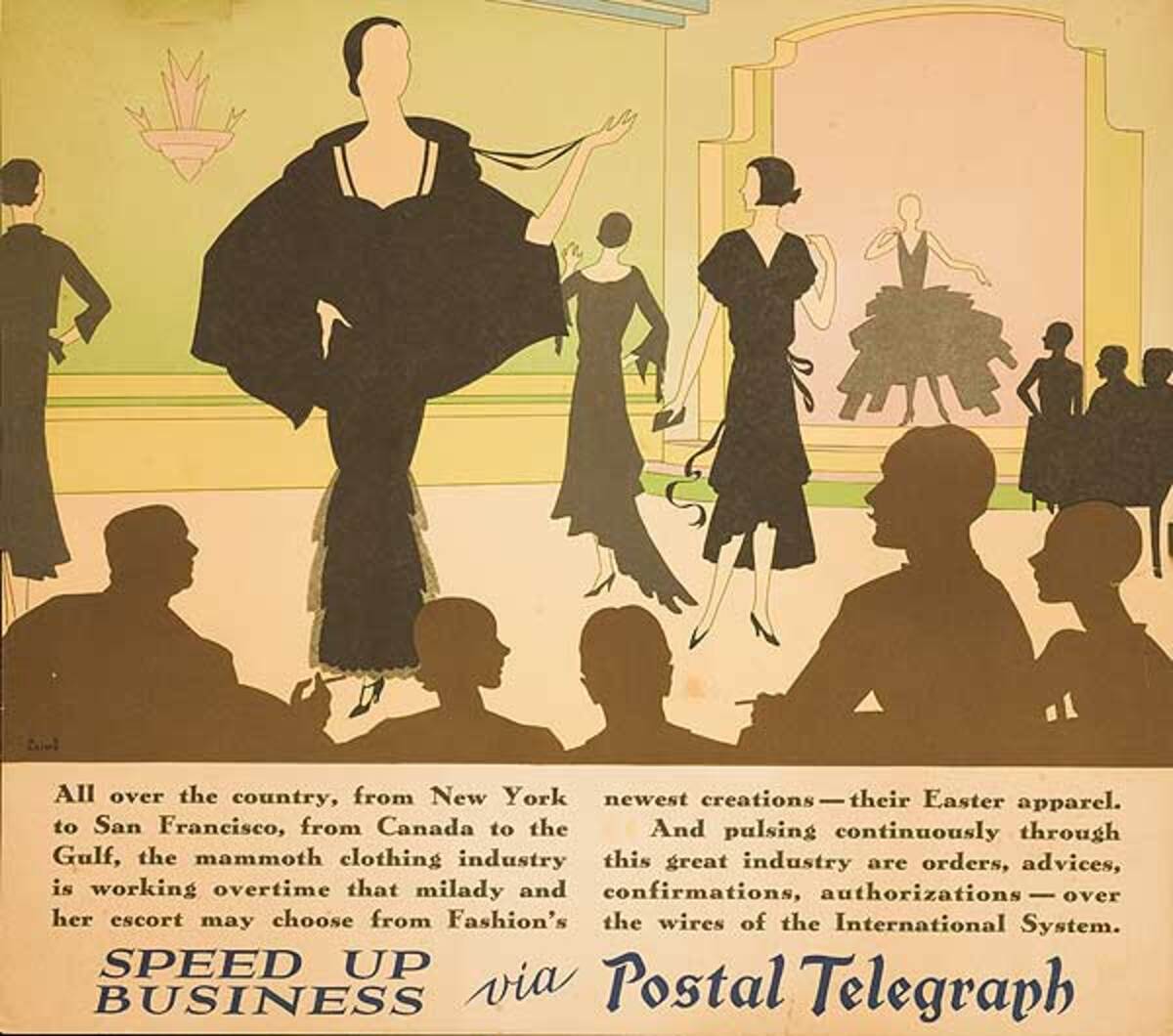 Postal Telegraph Original Poster Fashion Industry