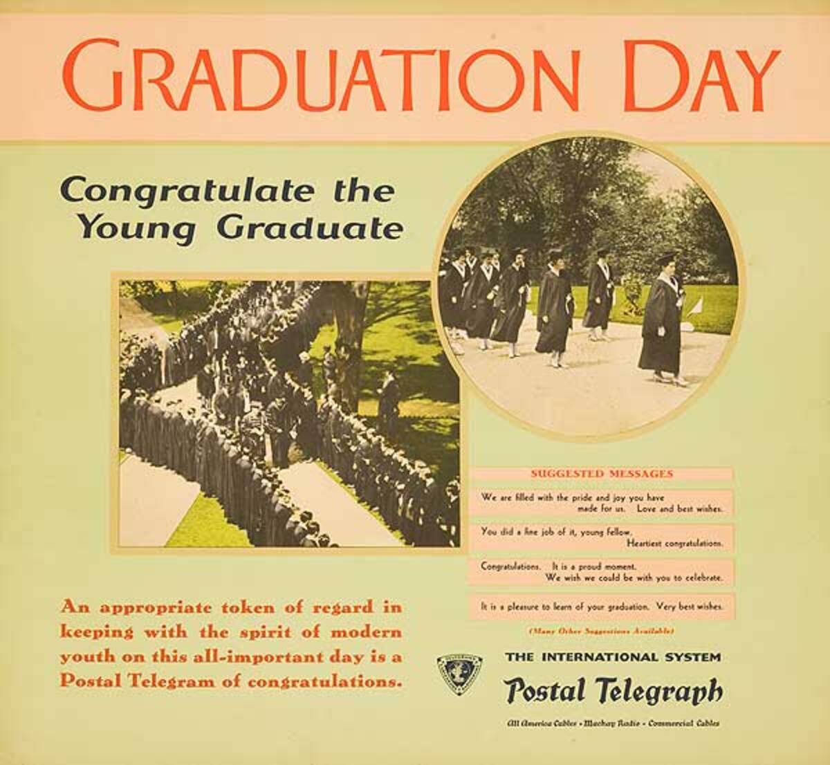 Postal Telegraph Original Poster Graduation Day