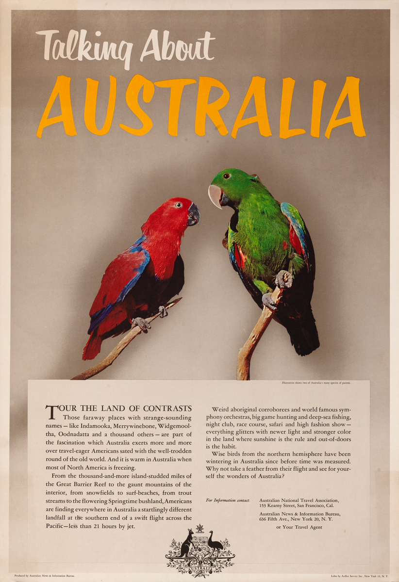 Birds of Australia Original Travel Poster