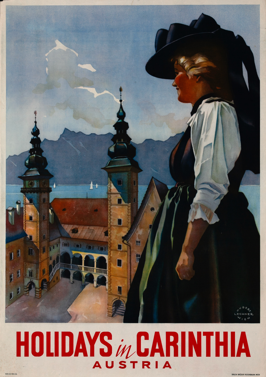 Original Austria Travel Poster Holidays In Carinthia