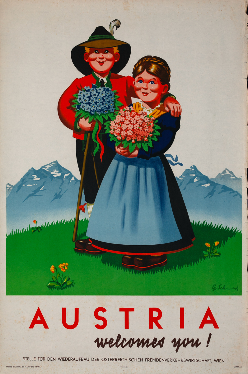 Austria Welcomes You! Travel Poster Kids