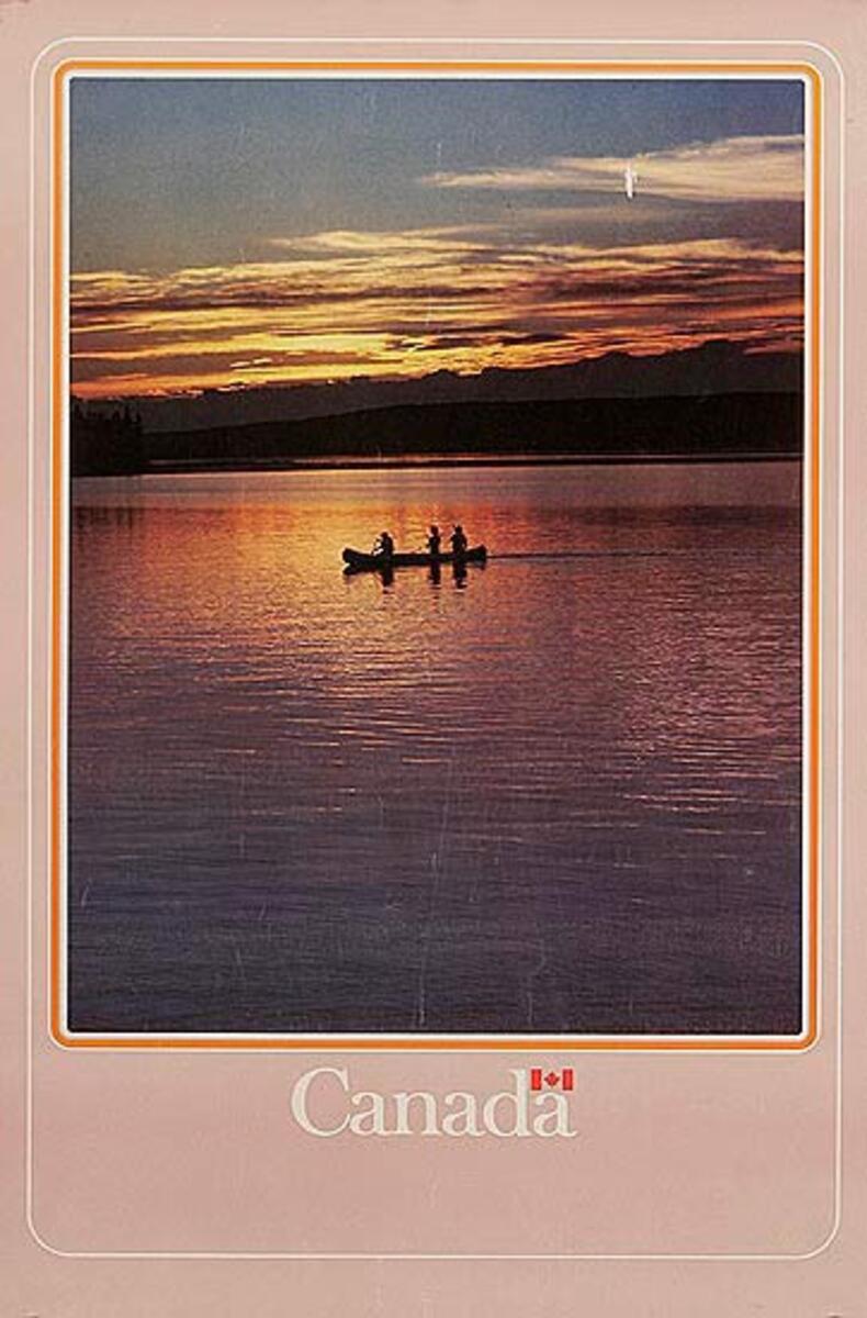 Canada Travel Poster canoe