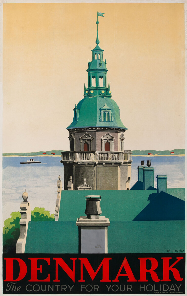 Denmark The Country For Your Holiday Original Travel Poster