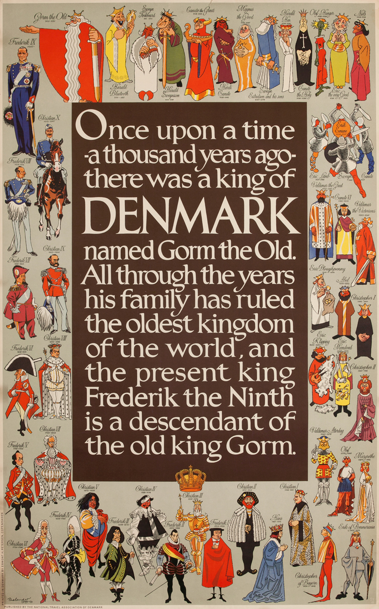 Denmark Costumes Original Travel Poster