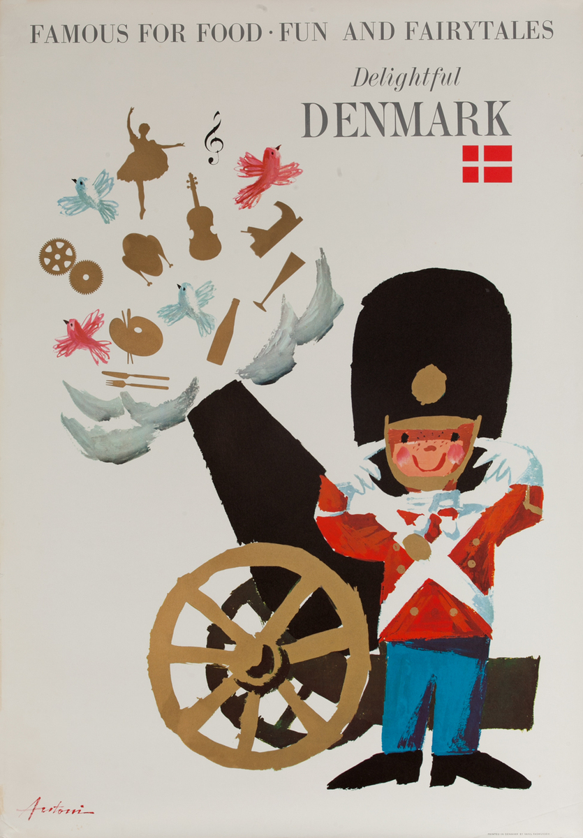 Delightful Denmark Original Danish Travel Poster
