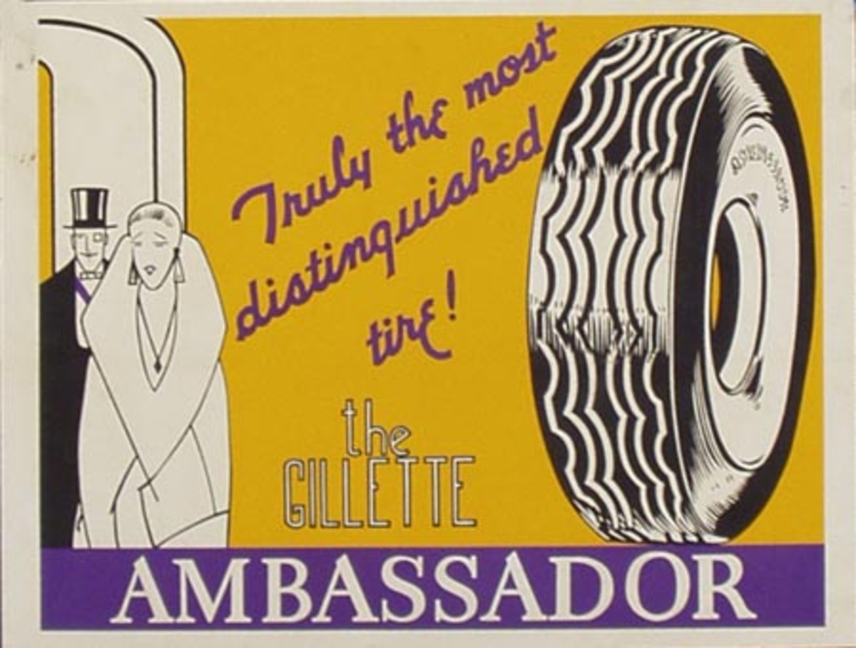 Gilette Ambassador Tires Original Advertising Poster