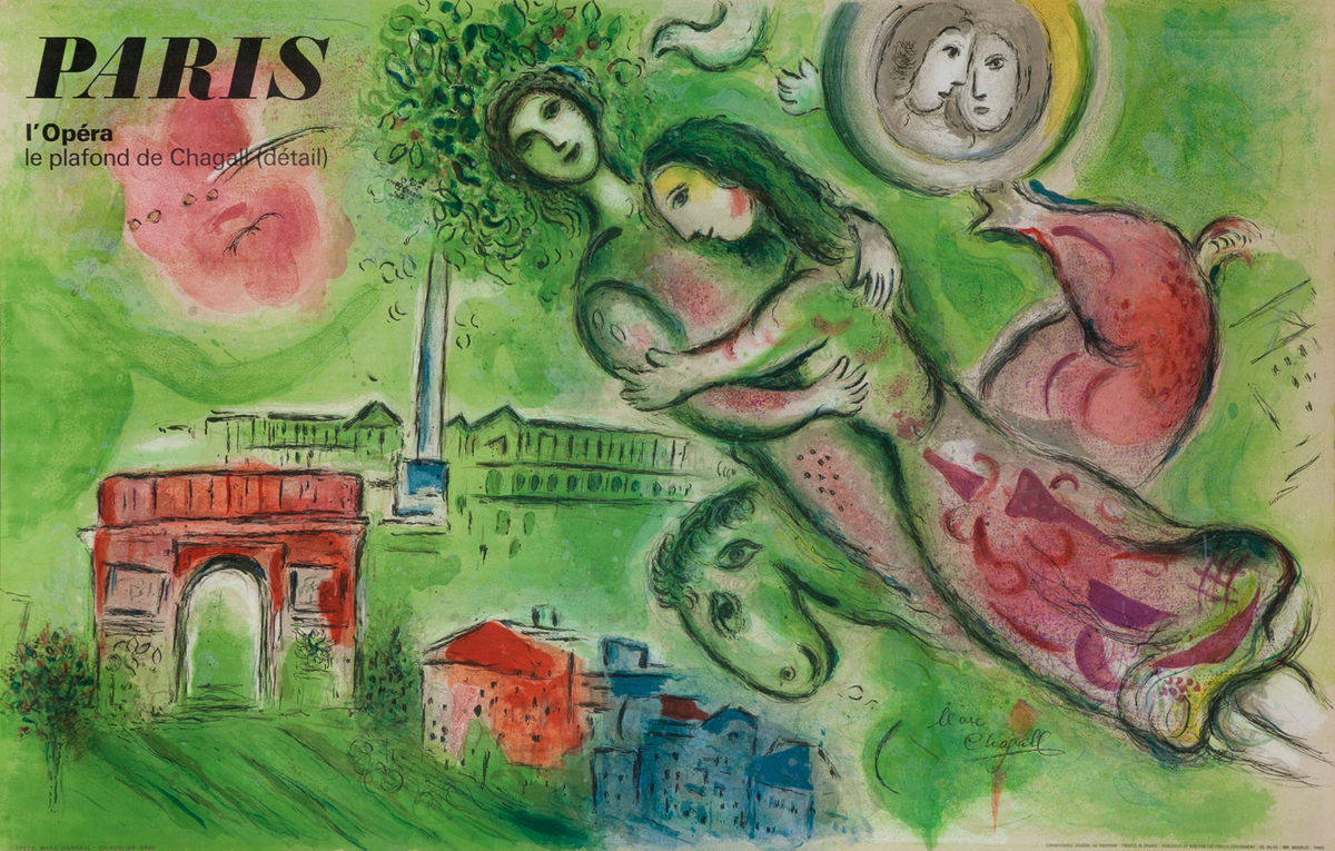 Original Marc Chagall Paris Opera Travel Poster