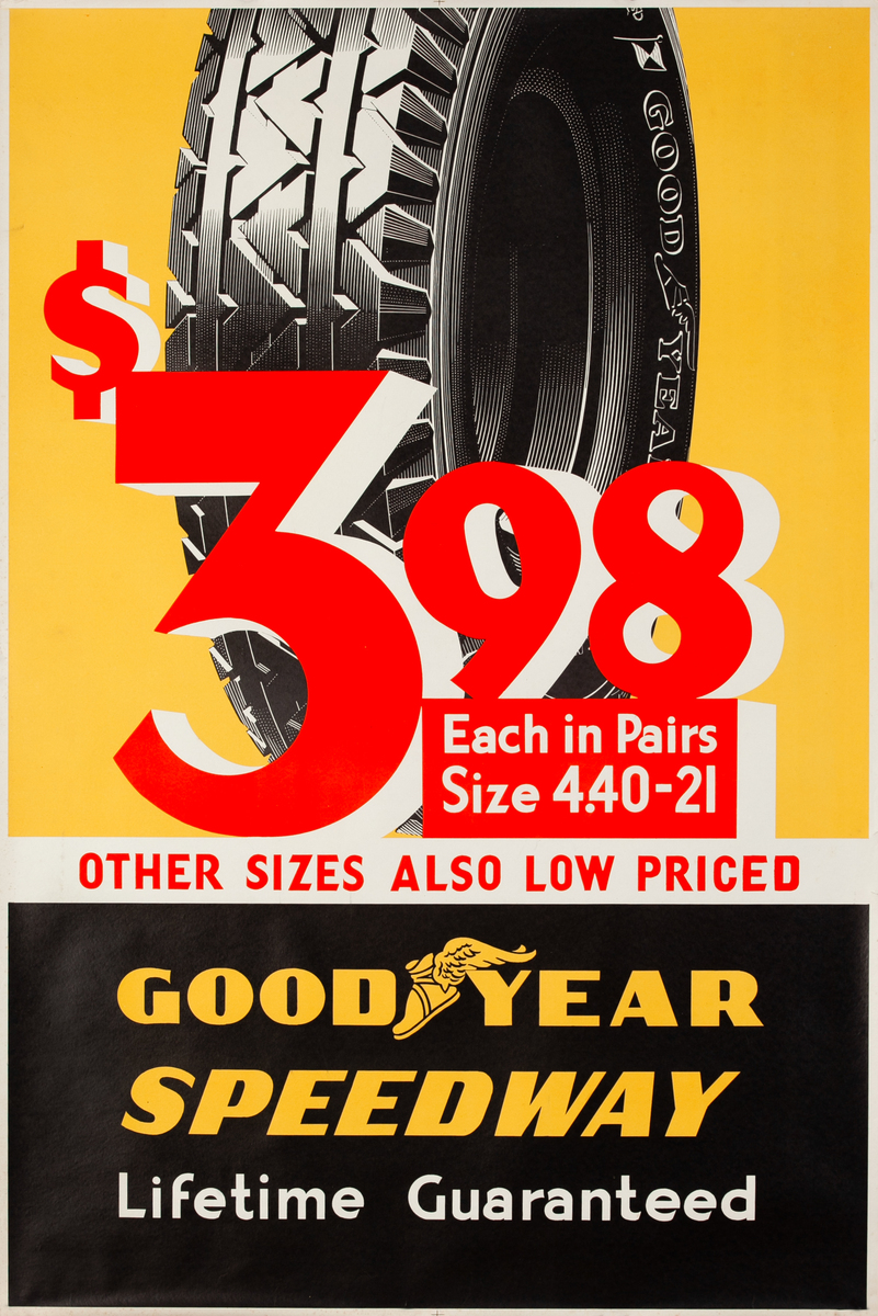 Goodyear Tires Original Advertising Poster $3.98 each